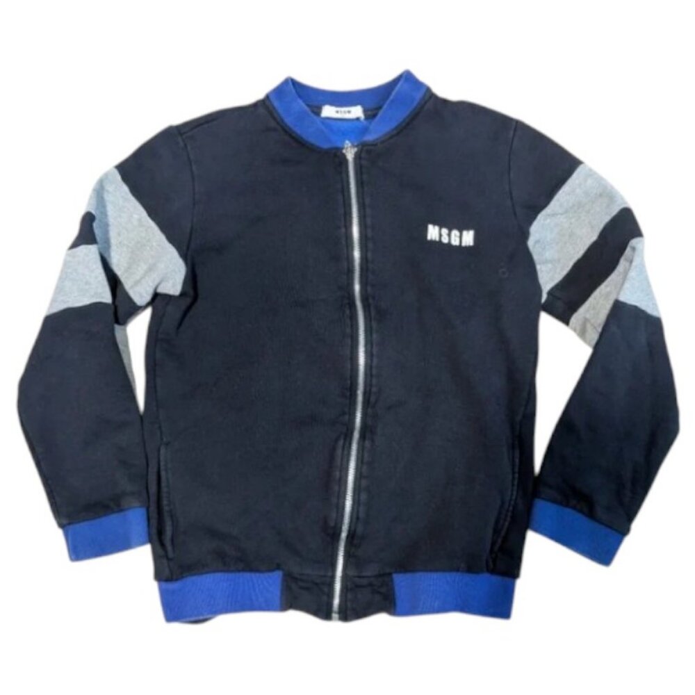 MSGM kids' cotton logo zip-up sweatshirt size 14 boy